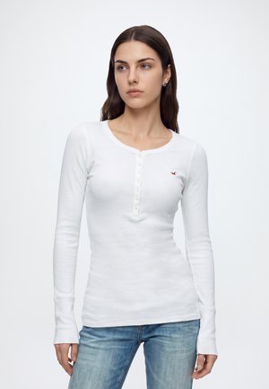 Hollister Co., HENLEY - Блуза с дълги ръкави - white
