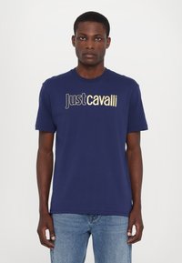 Just Cavalli LOGO - Marškinėliai su spaudiniu - medieval blue