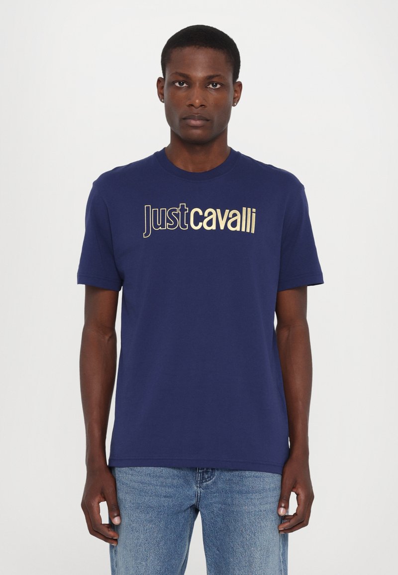 Just Cavalli LOGO - Marškinėliai su spaudiniu - medieval blue