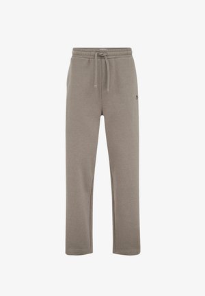 Lichtgrijze taps toelopende sweatpants gemaakt van een zachte katoenmix. Voorzien van een elastische tailleband met trekkoord en een subtiel logo aan de zijkant.