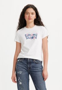 Levi's® - THE PERFECT TEE - Potiskana majica - tropical flower fill bright white Miniaturna slika 1