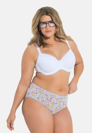Ulla Popken, 5 PACK OF MIDI BRIEFS - COUNTRY FLORAL - Braguitas - dark rose