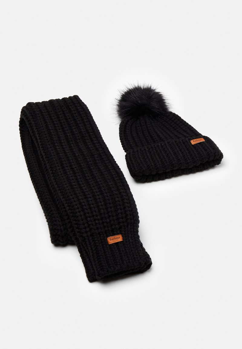 Barbour - SALTBURN BEANIE SCARF SET - Schal - black, Vergrößern