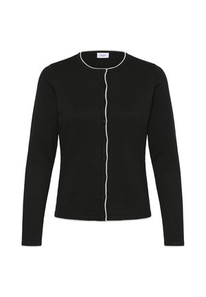Saint Tropez, MILASZ CONTRAST STRIPE - Chaqueta de punto - black g.morn mel. contrast