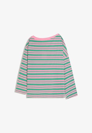 Bershka PRINTED ASYMMETRIC NECK - Maglietta a manica lunga - light pink