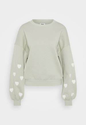 ONLY Tall ONLMACY O NECK BOX - Sweatshirt - desert sage/cloud dancer