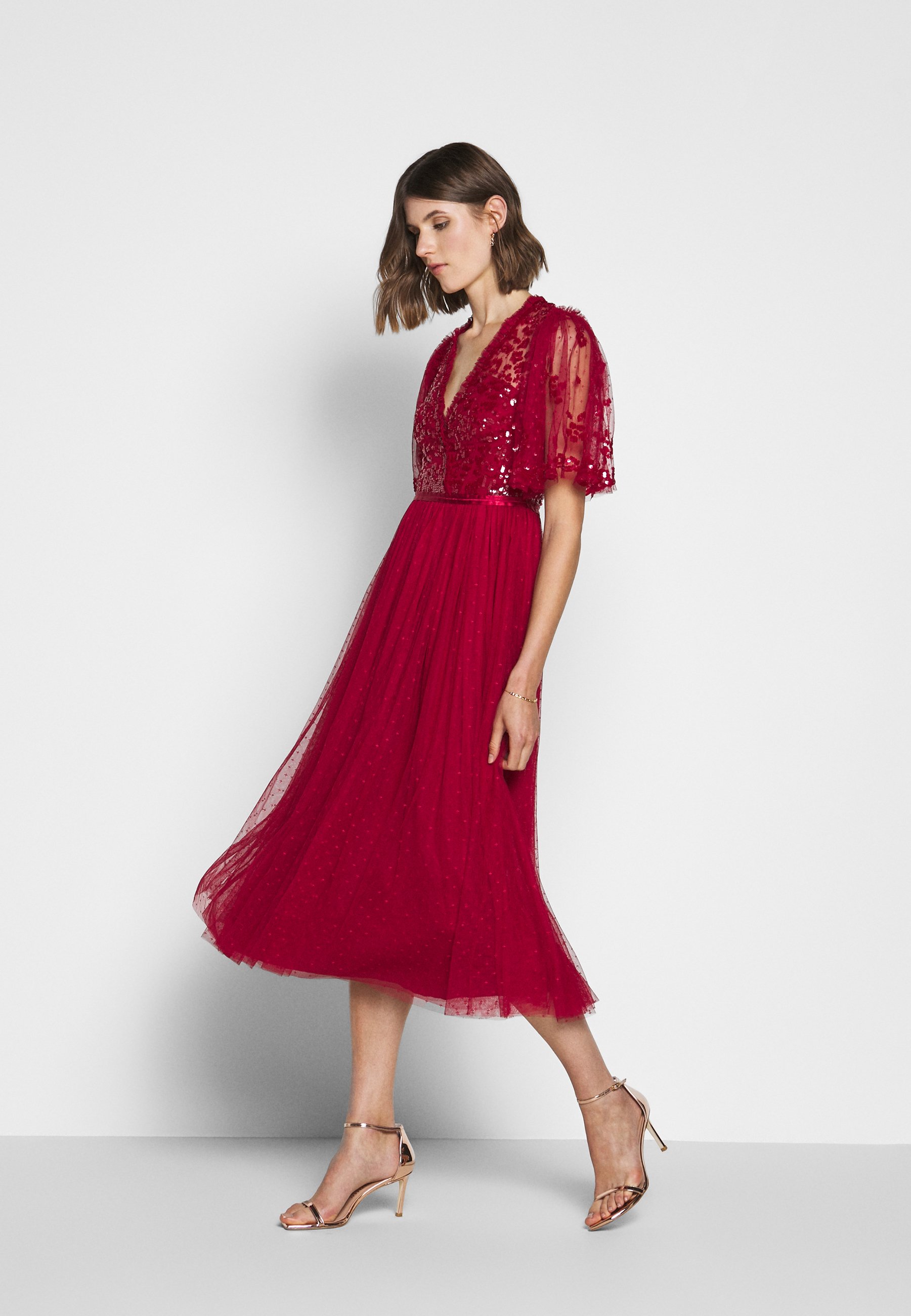 Needle & Thread PATCHWORK BODICE BALLERINA DRESS EXCLUSIVE Needle & Thread PATCHWORK BODICE BALLERINA DRESS EXCLUSIVE - Cocktailkjole - deep red