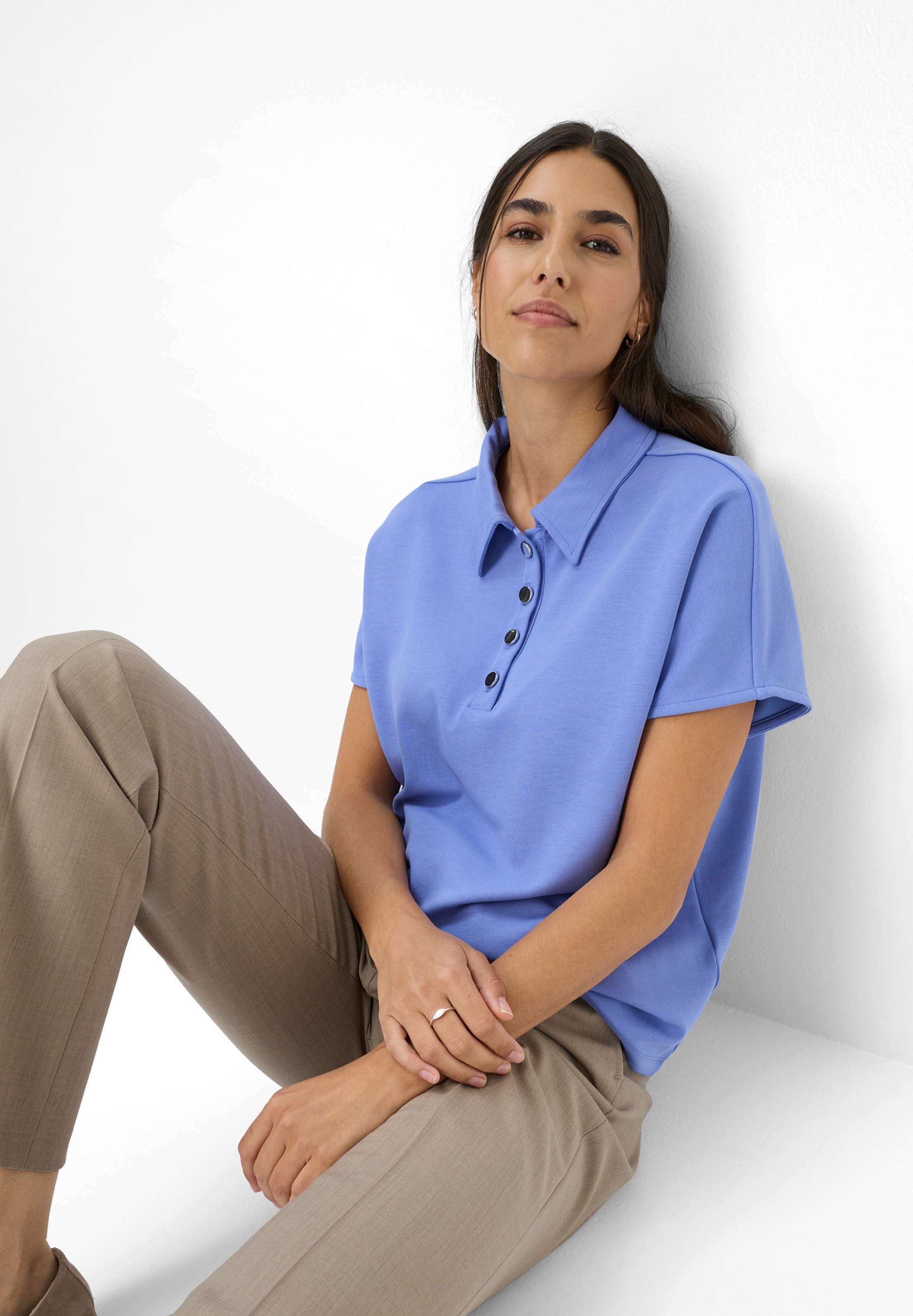 売れ筋商品|||イチ Tシャツ レディース トップス IXKNITTY - Polo shirt - della robbia blue IXKNITTY Poloshirt in della robbia blue polyester | ICHI