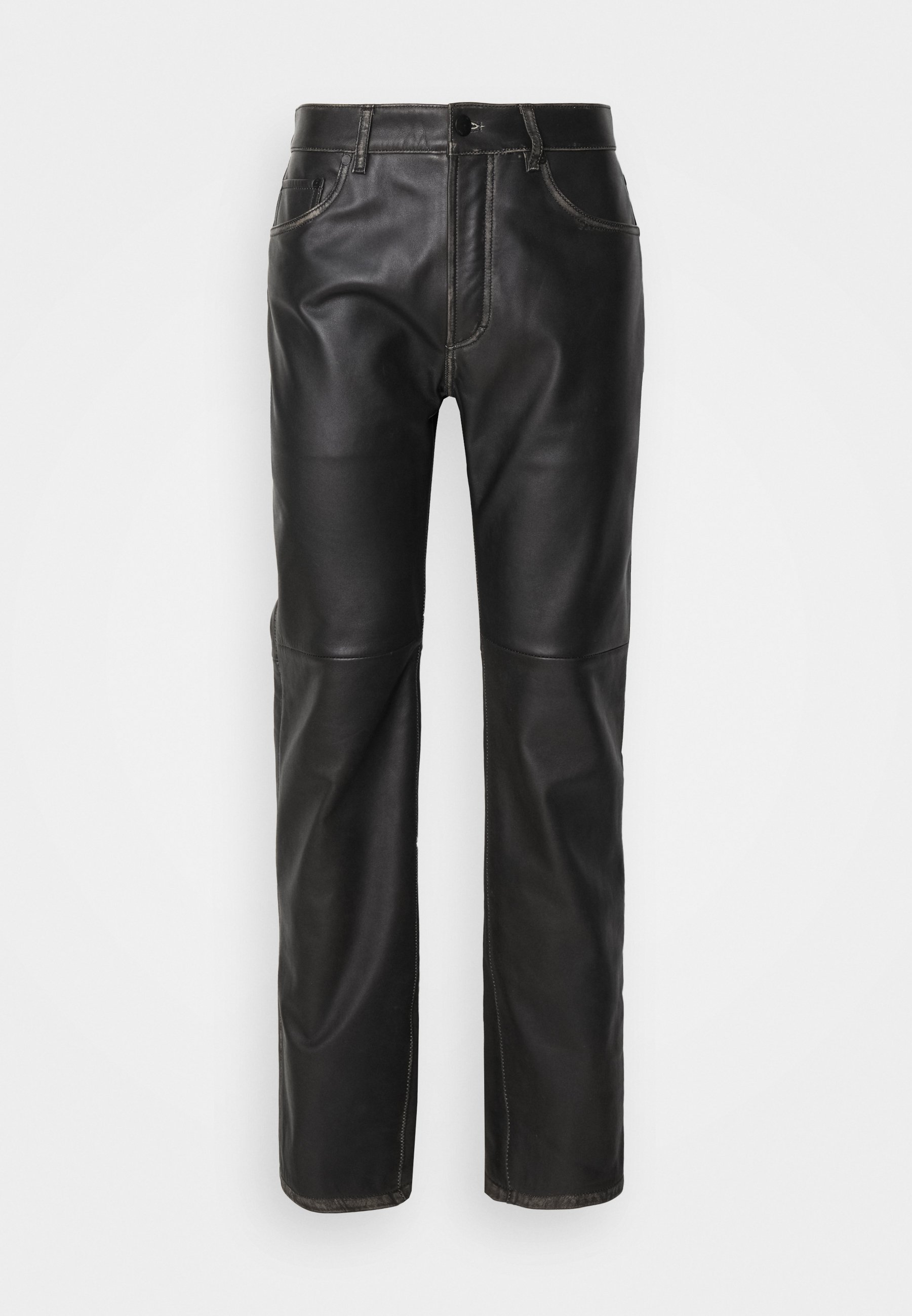 032c UMA TROUSERS - Leather trousers - black - Zalando