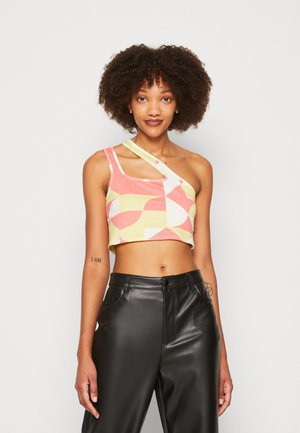 Noisy May CROSS NECK CROP  - Μπλούζα - eggnog/pale lime yellow/sun kissed coral