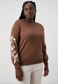 ONLY Carmakoma CARSONNY O NECK - Sweatshirt - pinecone