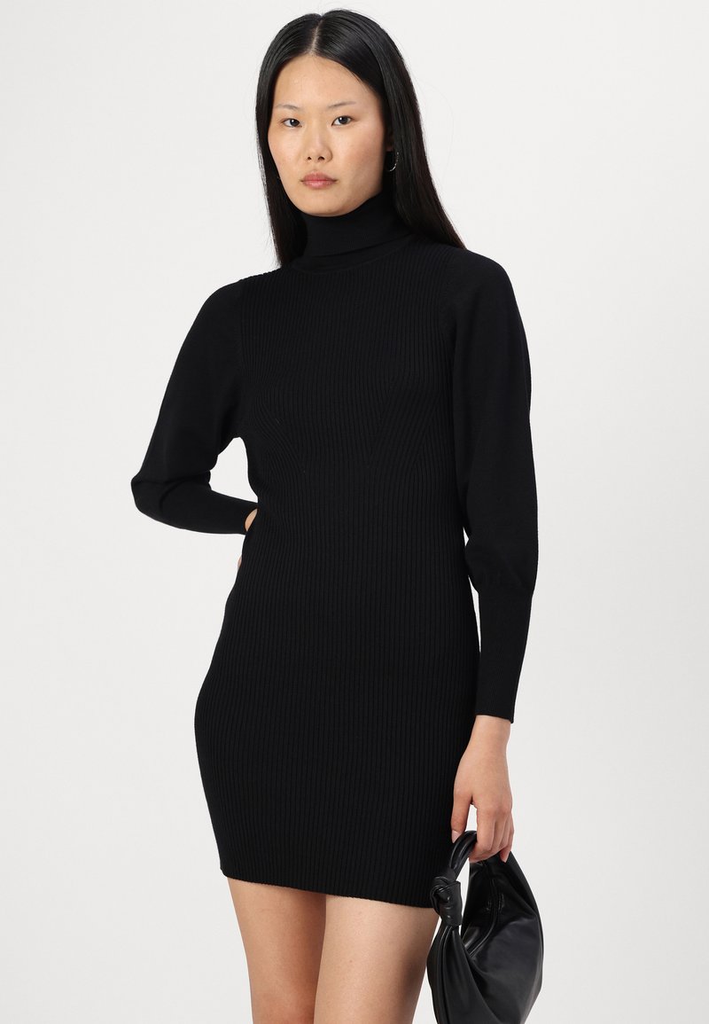 Vero Moda VMWILLOW ROLLNECK SHORT DRESS - Jumper dress - black - Zalando.ie