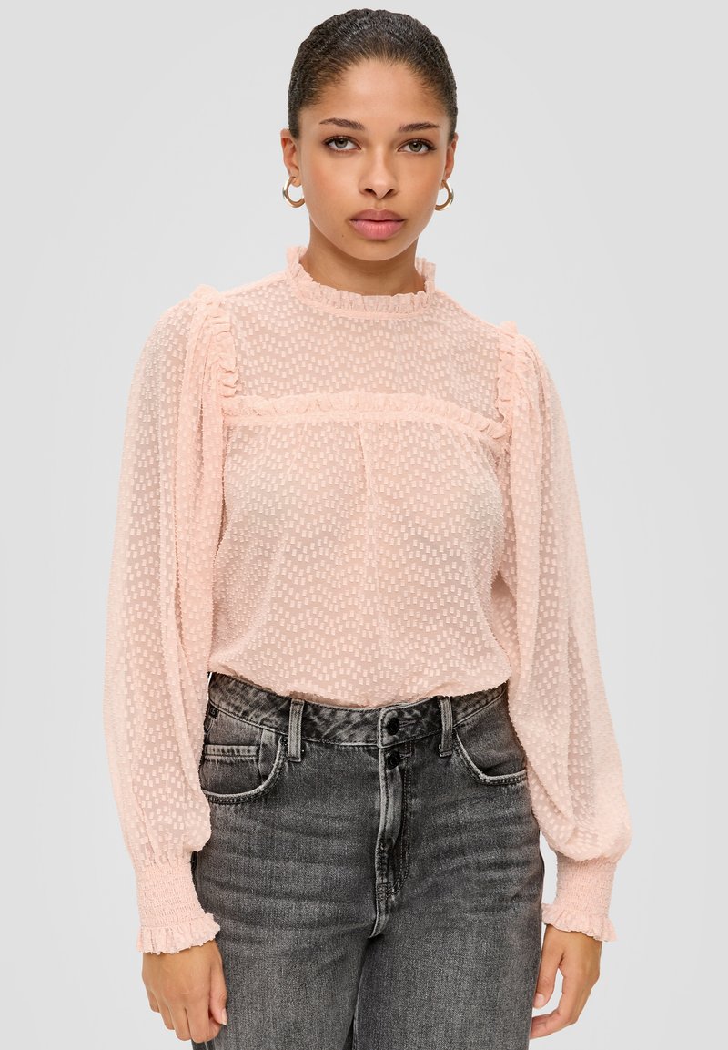 QS MIT DOBBY-STRUKTUR - Blouse - pfirsich