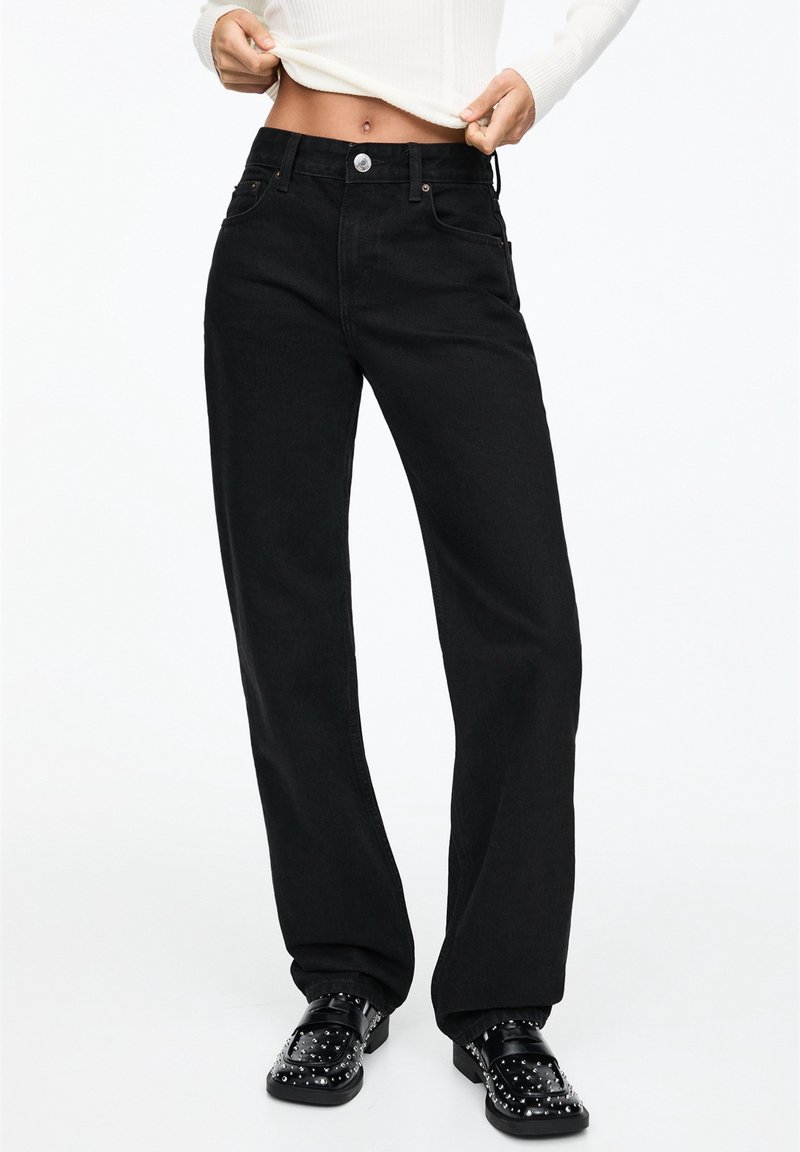 PULL&BEAR Jean droit - mottled black
