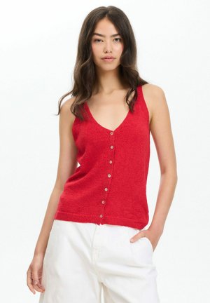 INSIDE, TOP TIRANTES BOTONES CUELLO PICO - Chaleco - rojo