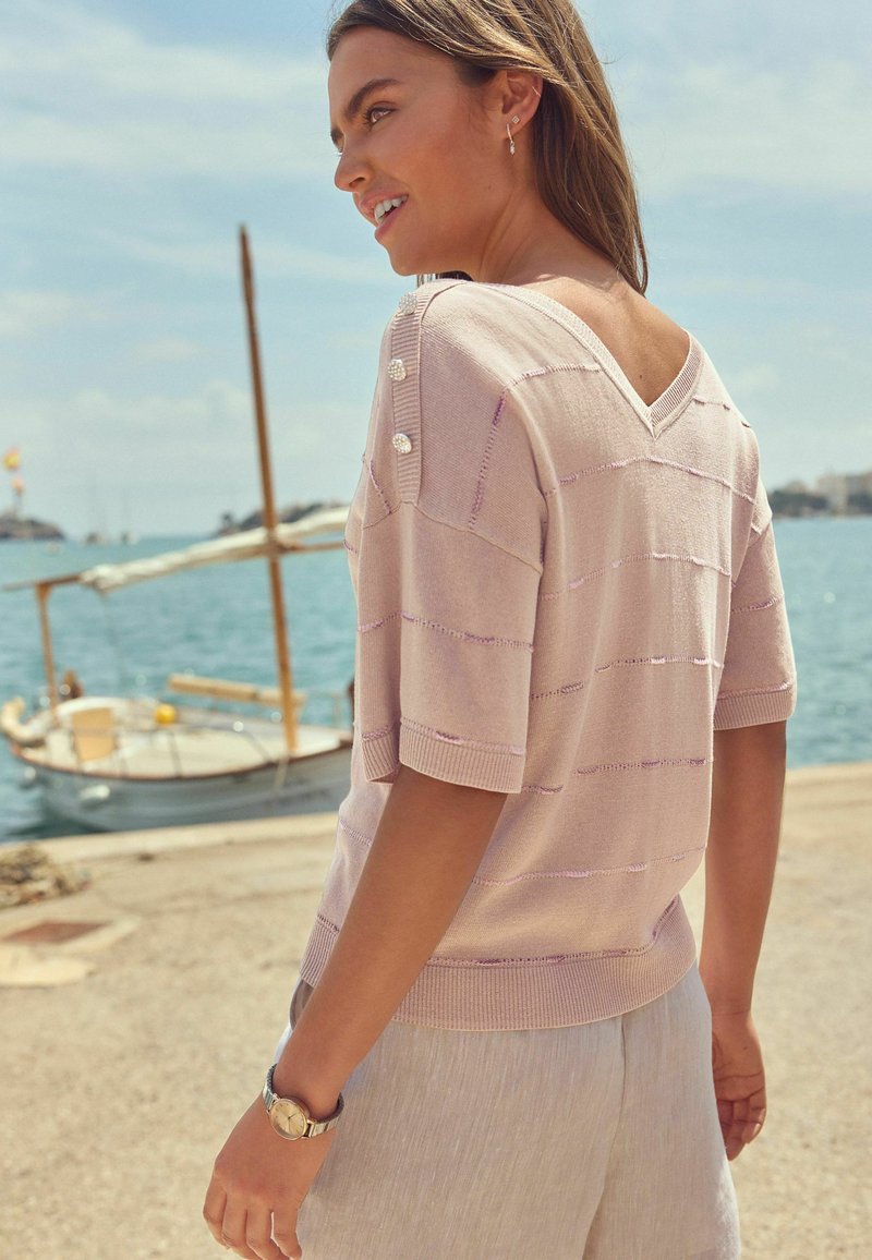 Next V-NECK GEM - Printtipaita - neutral spacedye