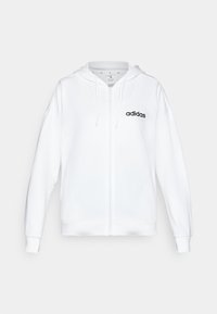ESSENTIALS LINEAR FULL-ZIP - Felpa con zip - white/black