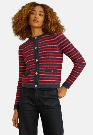 REGULAR FIT - BUTTON DETAIL - Strickjacke - red