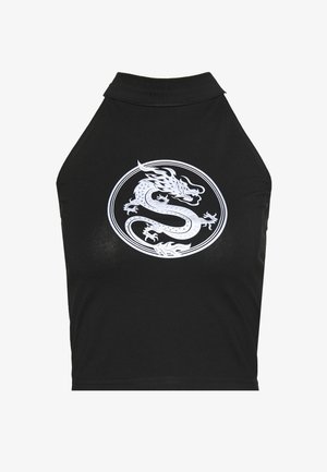 LADIES DRAGON TURTLENECK TOP - Top - black