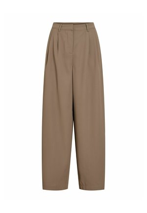 VILA, TROUSERS VILEE BARREL-FIT - Nohavice - brown