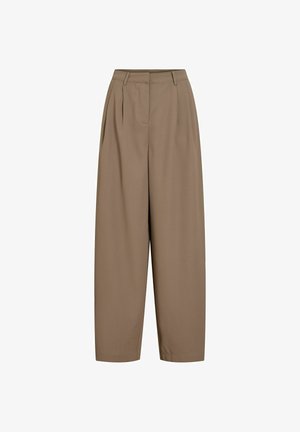 VILA, TROUSERS VILEE BARREL-FIT - Pantalon classique - brown