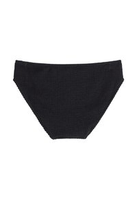 Svart stickad bikiniunderdel med en texturerad tyg, som har en låg midja och sömlösa kanter för komfort och passform.