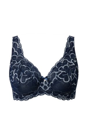 Ulla Popken, HEART LACE UNDERWIRE BRA - Sujetador con aros - midnight blue