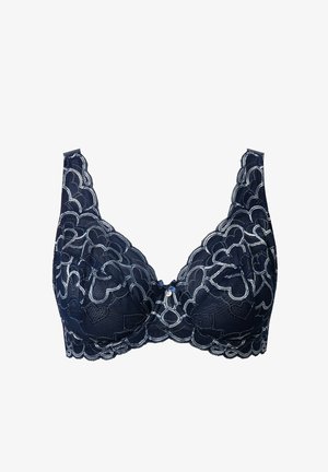 Ulla Popken, HEART LACE UNDERWIRE BRA - Reggiseno con ferretto - midnight blue