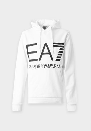 EA7 Emporio Armani, TRAIN LOGO SERIES HOODIE - Felpa con cappuccio - white