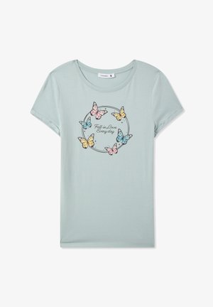 Terranova, T-shirt con stampa - verde acqua chiaro