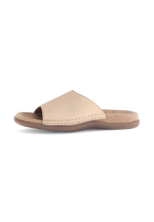 Pantolette flach - beige