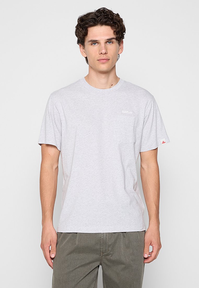 Replay T-shirt basic lichtgrijs