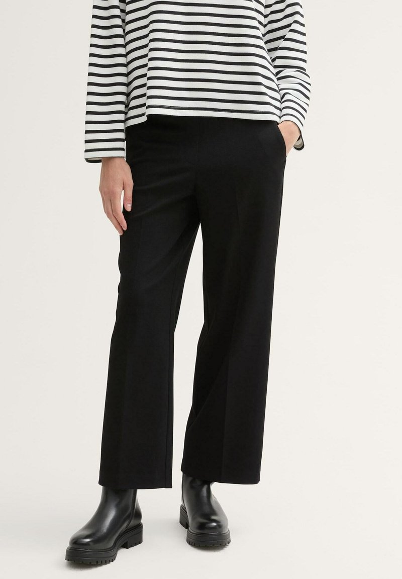 TOM TAILOR CROPPED MIT GERADEM BEIN - Broek - deep black