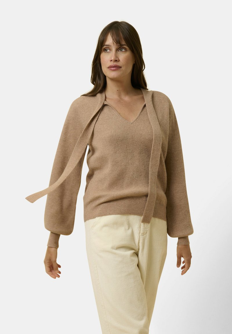 Just Cashmere LAVALIERE - Maglione - mottled camel