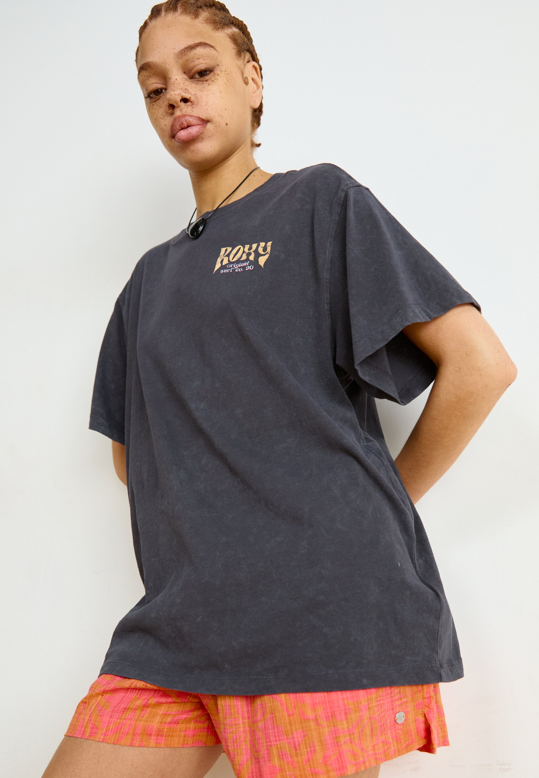 Roxy SUNNY OVERSIZE OPTIC WASH - Print T-shirt - tarmac