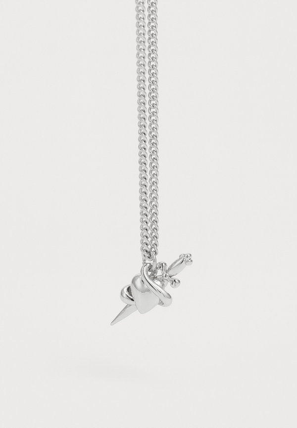 HEART & DAGGER CHAIN CAST PENDANT NECKLACE - Necklace3