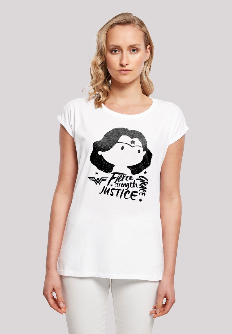 F4NT4STIC DC COMICS FIERCE SKETCH - T-shirts med print - white
