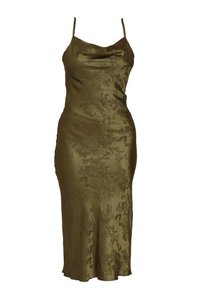 CARA COWL NECK FLORAL MIDI DRESS - Juhlamekko - khaki green