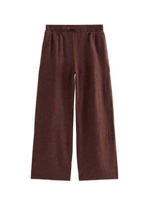 New Look, DARK   WIDE LEG TROUSERS - Stoffhose - dark brown