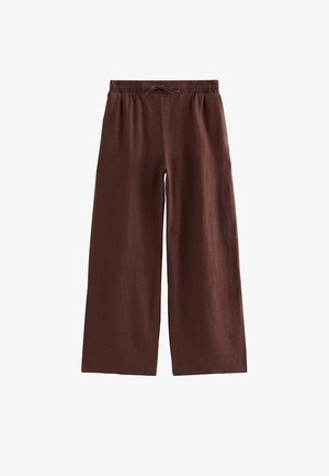 New Look, DARK WIDE LEG TROUSERS - Stoffhose - dark brown