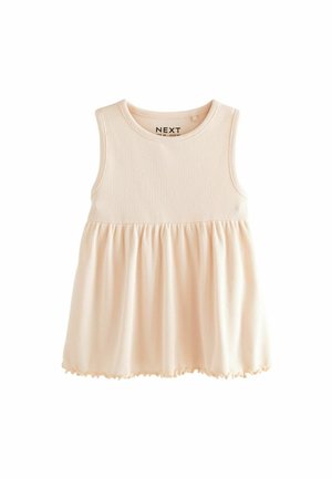 REGULAR FIT - Stickad klänning - beige