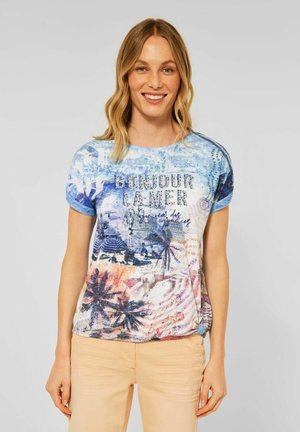 KNOTEN DETAIL - Print T-shirt - blau