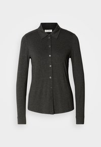 BLOUSE LONG SLEEVE COLLAR BUTTON PLACKET - Pogājama blūze - night grey melange