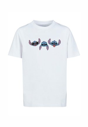 LILO AND STITCH - FACES - Trükipildiga T-särk - white