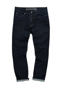 Unselected, dark blue denim