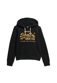 Superdry & Co EMBELLISHED VINTAGE LOGO GRAPHIC - Felpa con cappuccio - jet black