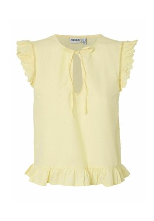 Pieces, PCGOLDIE SL TOP WVN - Blusa - french vanilla