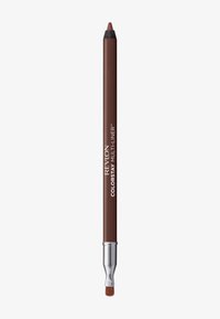 Crayon multi-liner marron avec une pointe fine et un design rétractable. Dispose d'un pinceau estompeur de couleur argentée à une extrémité.