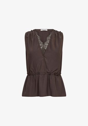 Co'couture, SUNNYCC LACE TOP - Top - dark brown