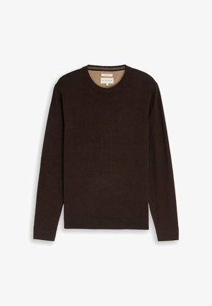 TOM TAILOR, BASIC STRICKPULLOVER AUS BAUMWOLLE - Trui - dark chocolate brown melange